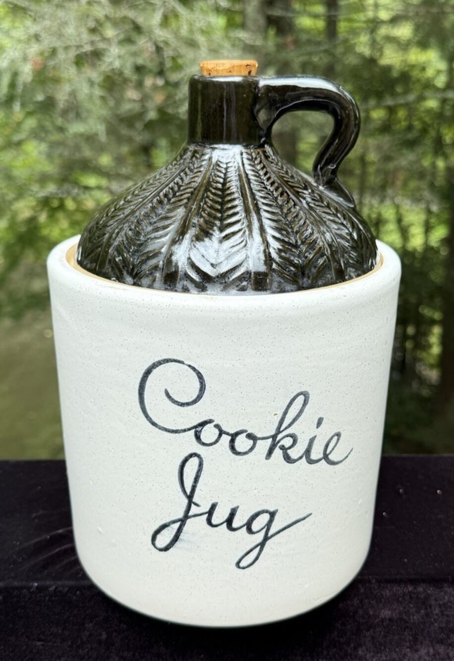 Vintage Ceramic Monmouth Pottery Rustic Primitive Moonshine Jug Cookie Jar 11"